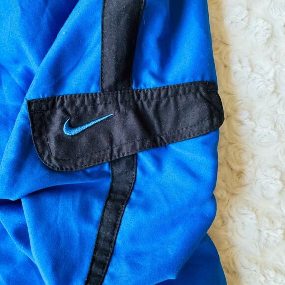 NIKE Swoosh Elastic Drawstring Lined Board Shorts Cargo Blue Swim Trunks Small - Picture 2 of 9